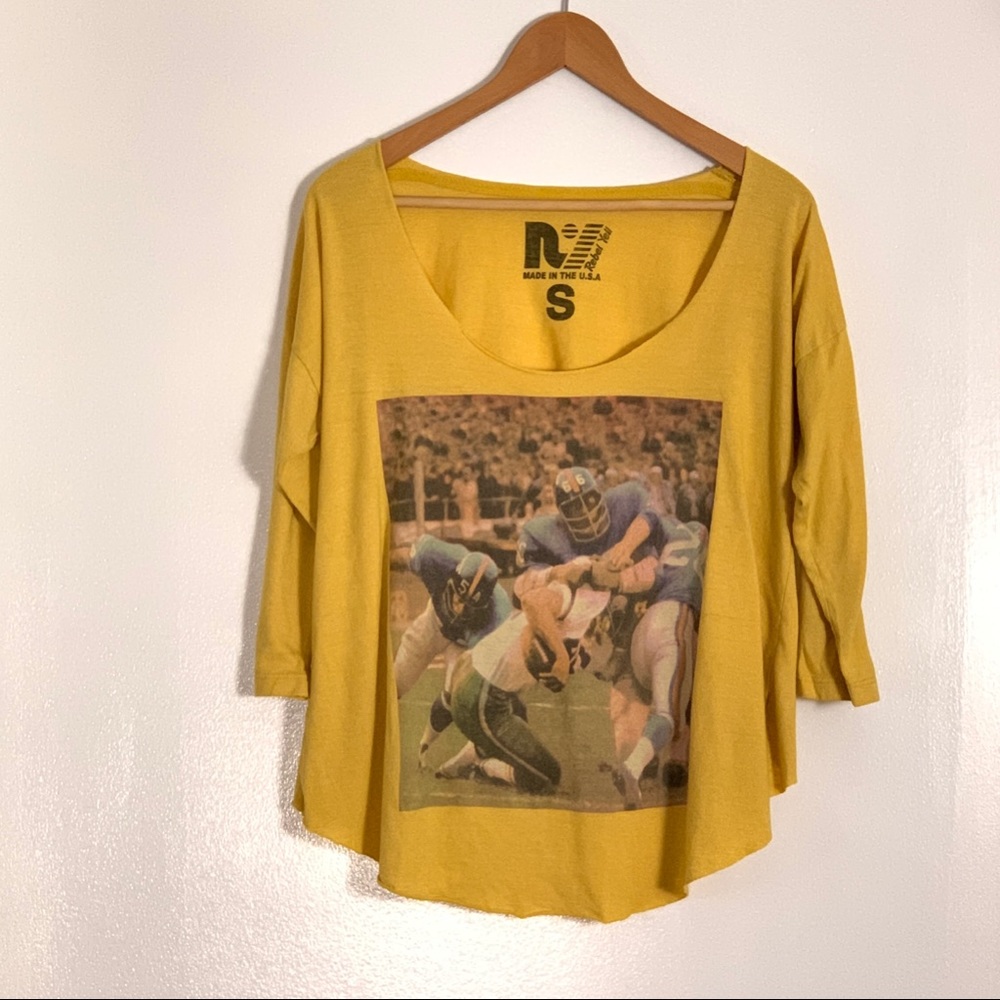 Rebel Yell Yellow Football Print Shirt